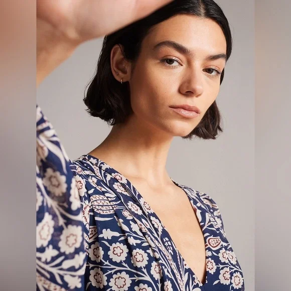 TED Baker Tarissa floral-print tiered crepe mini dress - Picture 3 of 14